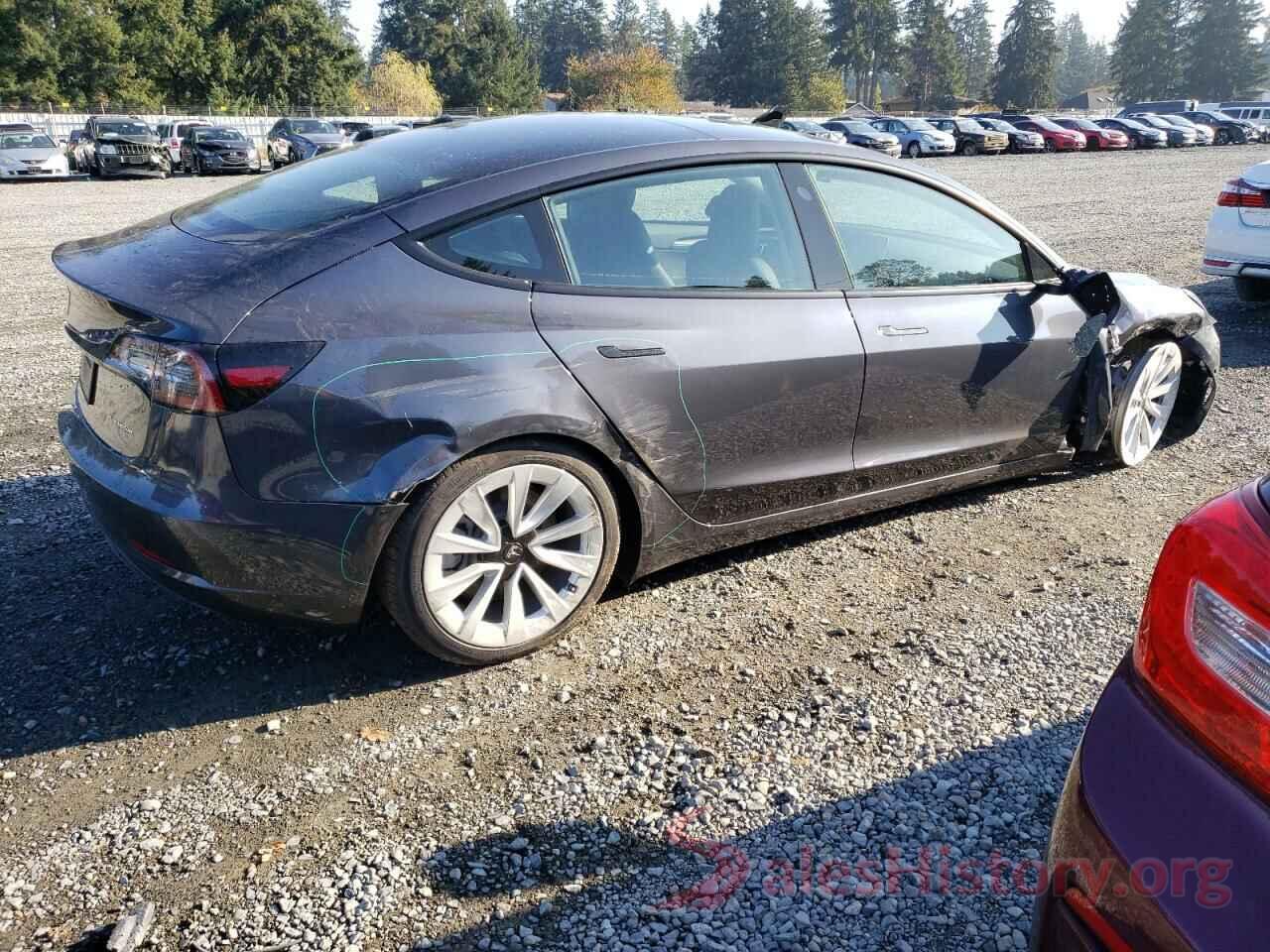 5YJ3E1EB2NF361267 2022 TESLA MODEL 3