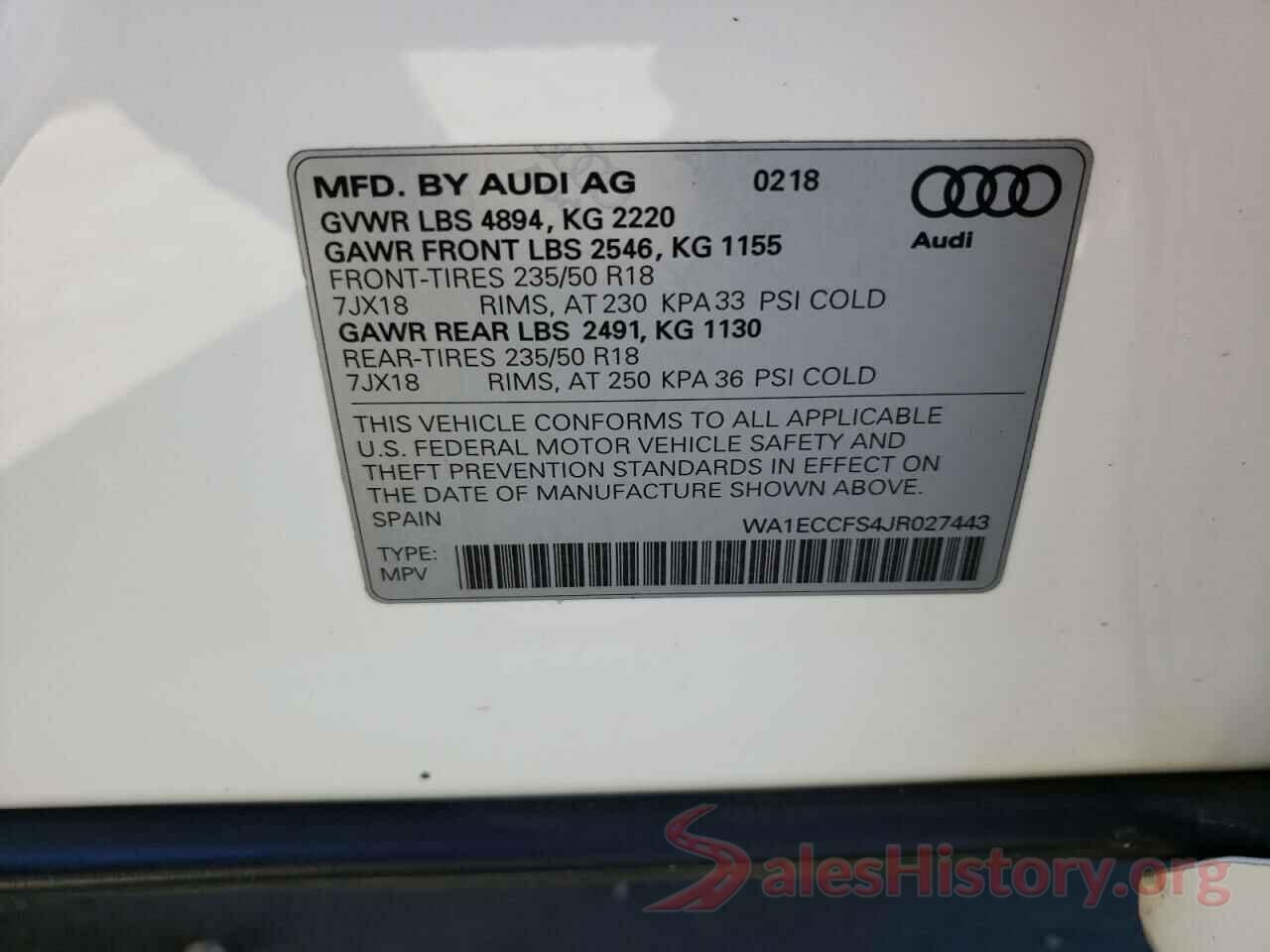 WA1ECCFS4JR027443 2018 AUDI Q3