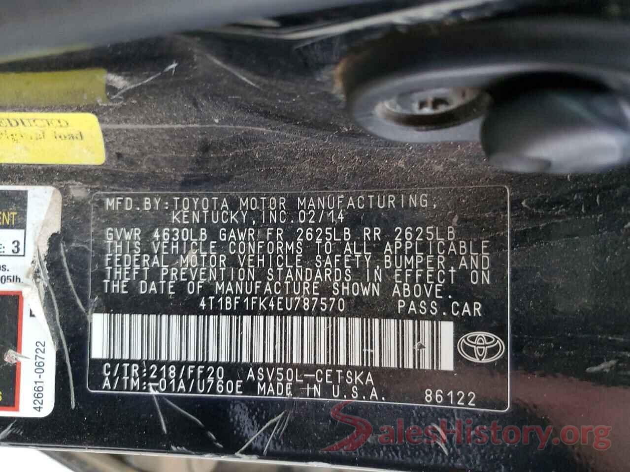 4T1BF1FK4EU787570 2014 TOYOTA CAMRY