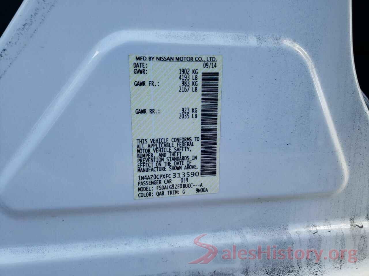 1N4AZ0CPXFC313590 2015 NISSAN LEAF