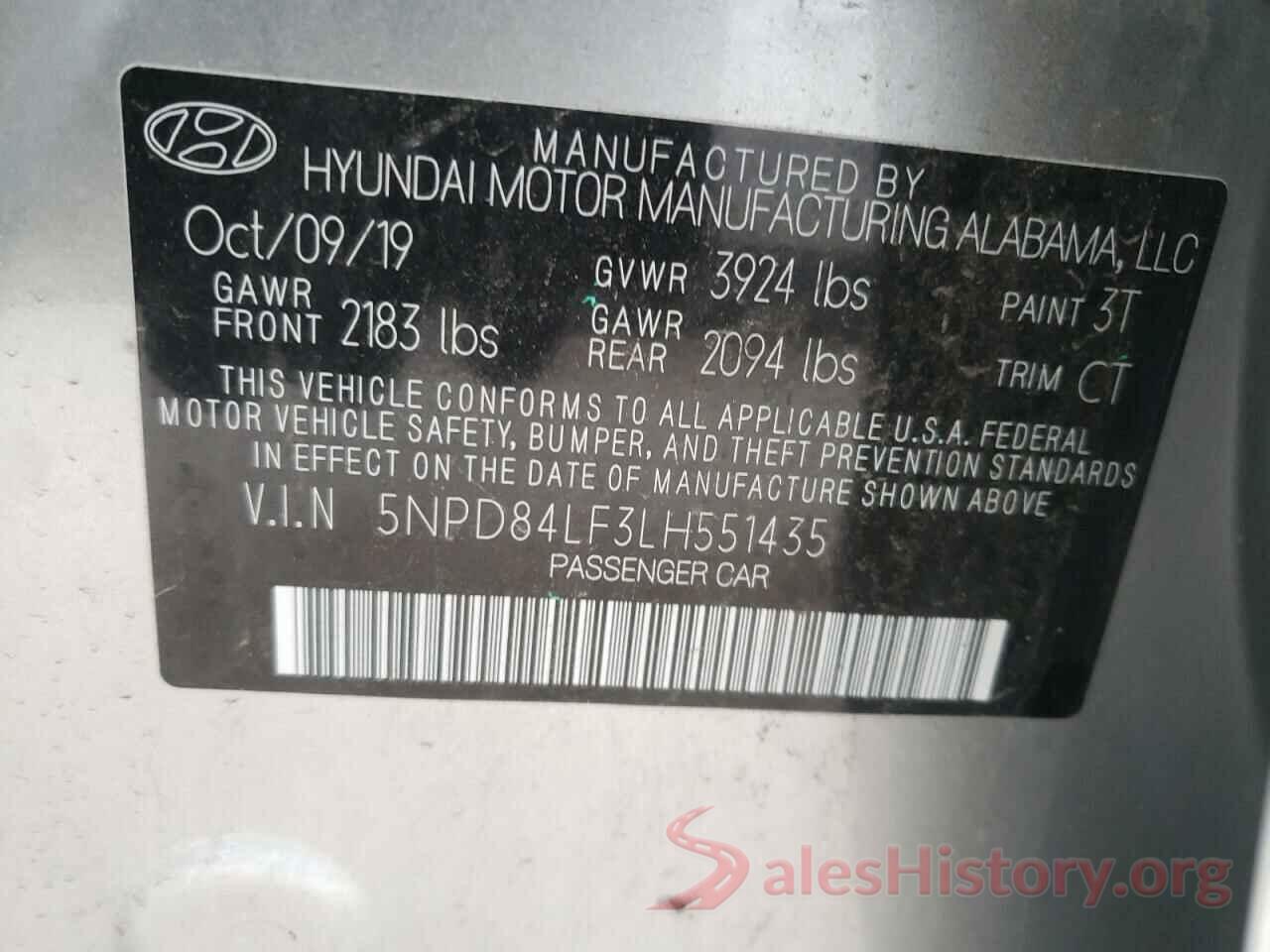 5NPD84LF3LH551435 2020 HYUNDAI ELANTRA