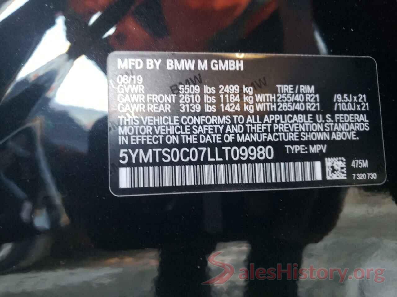 5YMTS0C07LLT09980 2020 BMW X3