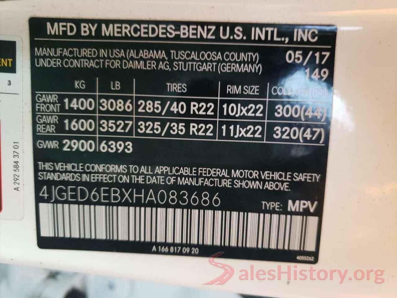 4JGED6EBXHA083686 2017 MERCEDES-BENZ GLE-CLASS