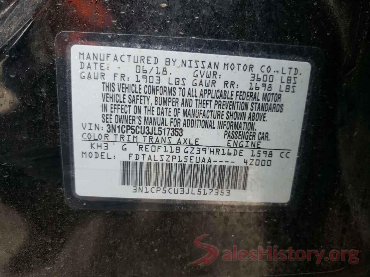 3N1CP5CU3JL517353 2018 NISSAN KICKS