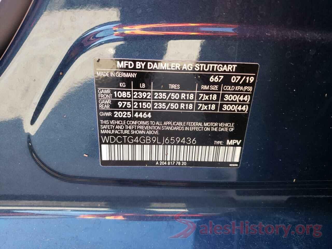 WDCTG4GB9LJ659436 2020 MERCEDES-BENZ GLA-CLASS