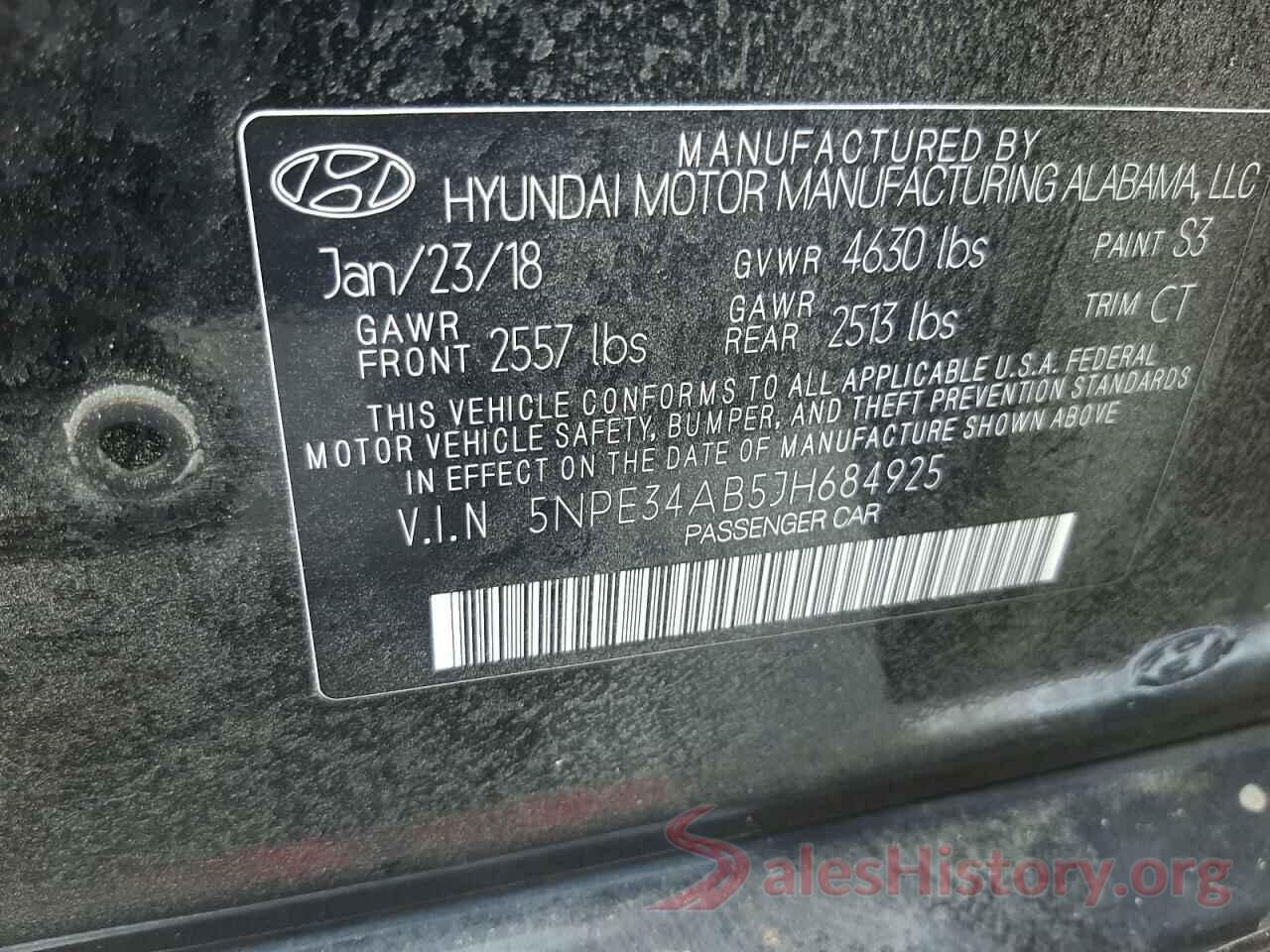 5NPE34AB5JH684925 2018 HYUNDAI SONATA