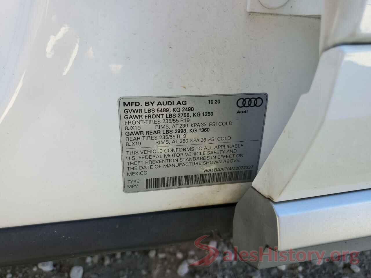 WA1BAAFY4M2022337 2021 AUDI Q5