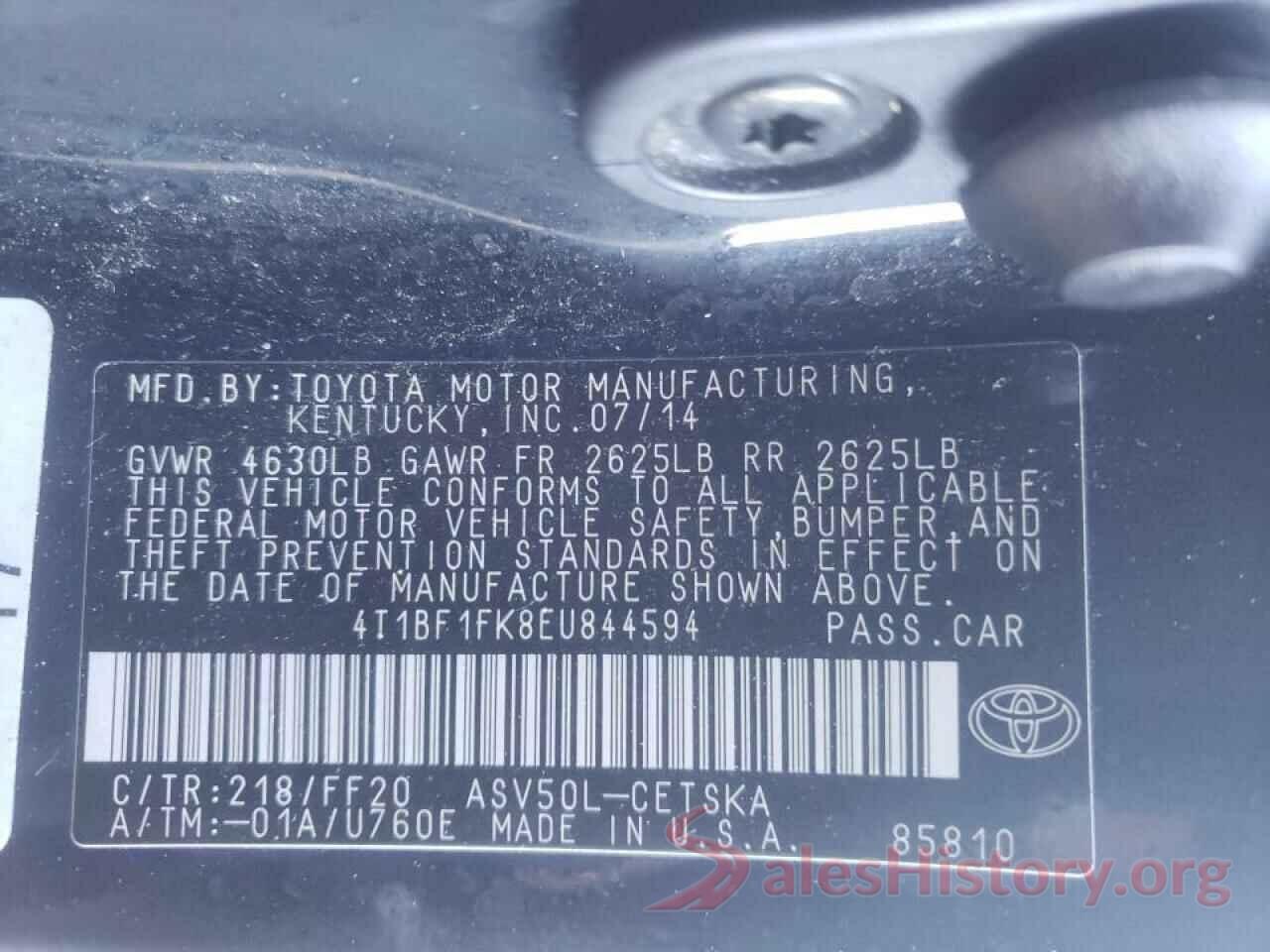 4T1BF1FK8EU844594 2014 TOYOTA CAMRY