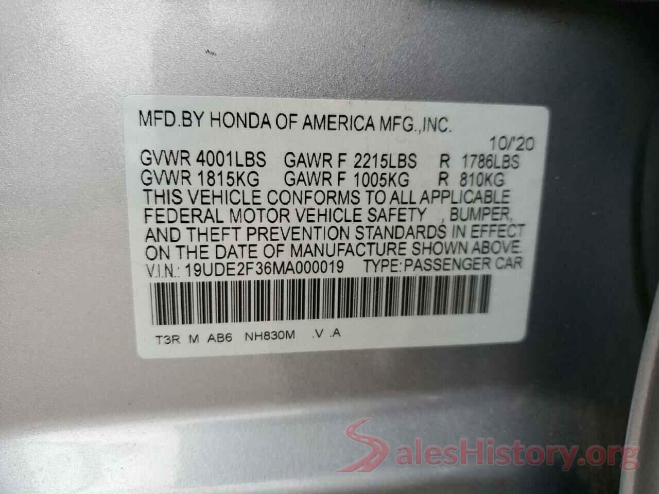 19UDE2F36MA000019 2021 ACURA ILX