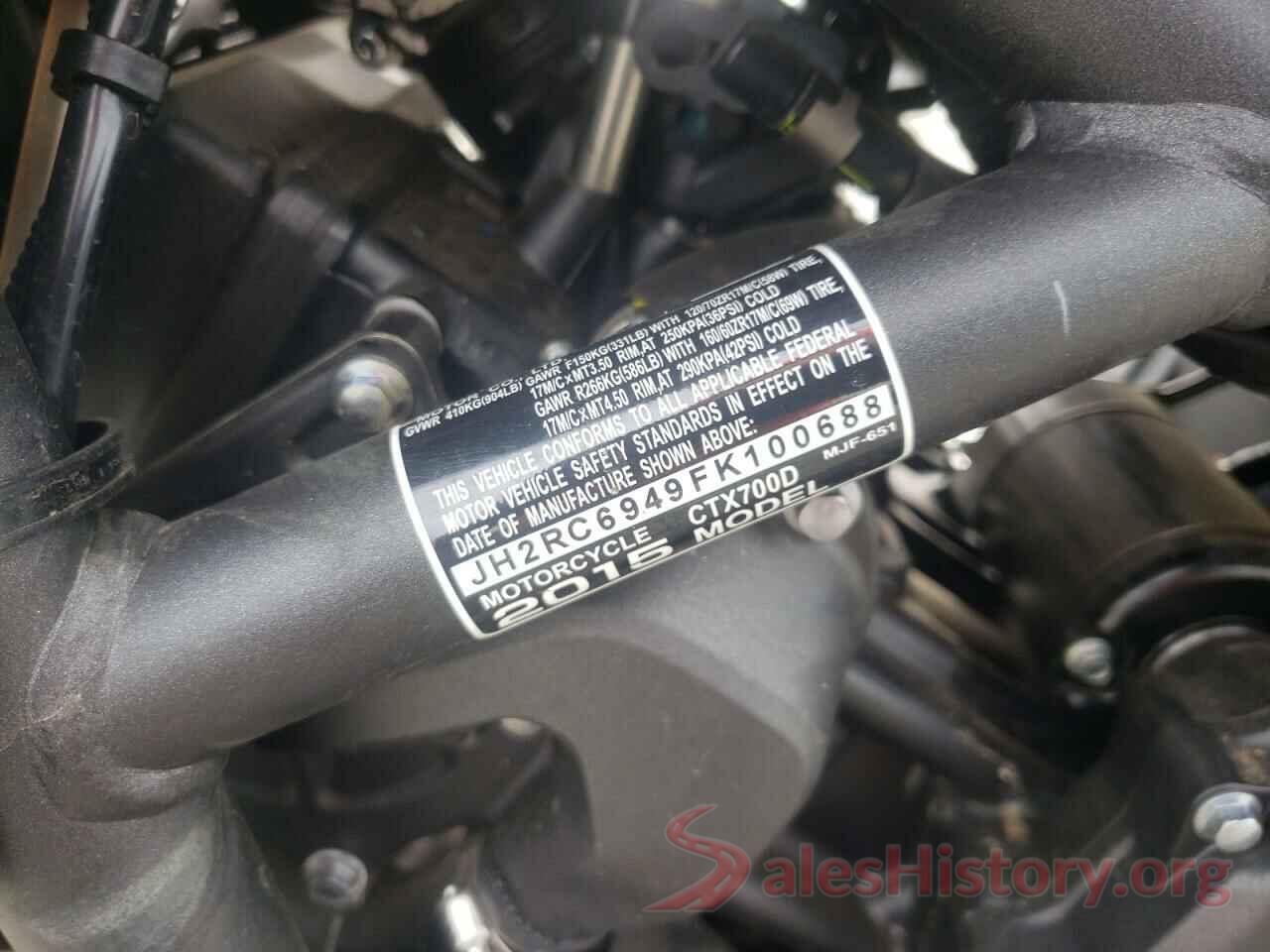 JH2RC6949FK100688 2015 HONDA CTX CYCLE