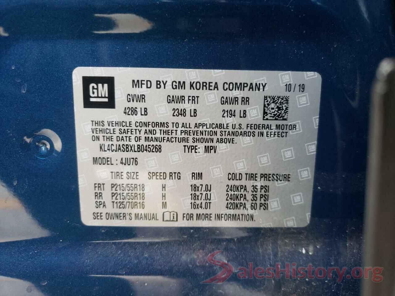 KL4CJASBXLB045268 2020 BUICK ENCORE