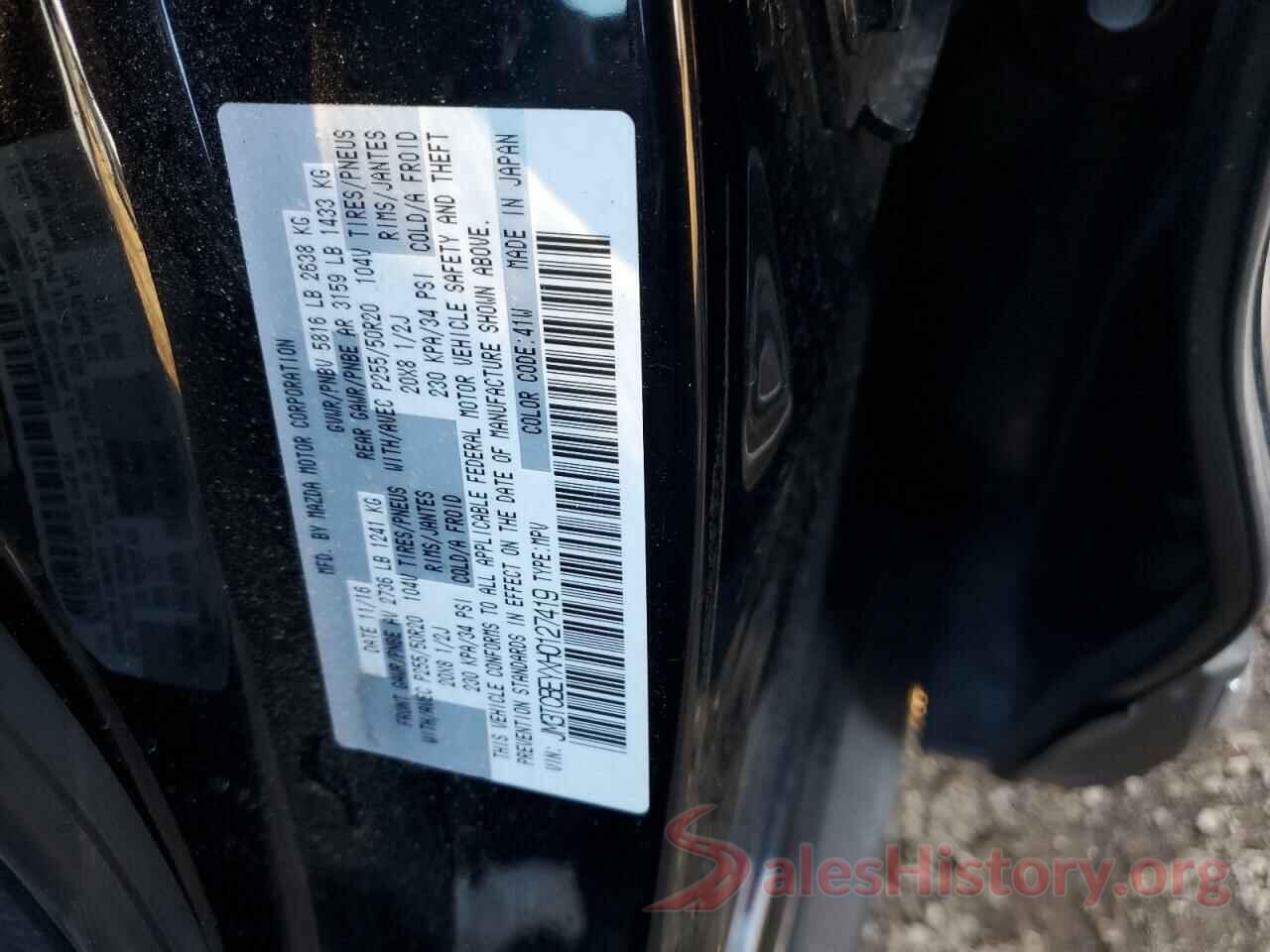 JM3TCBEYXH0127419 2017 MAZDA CX-9