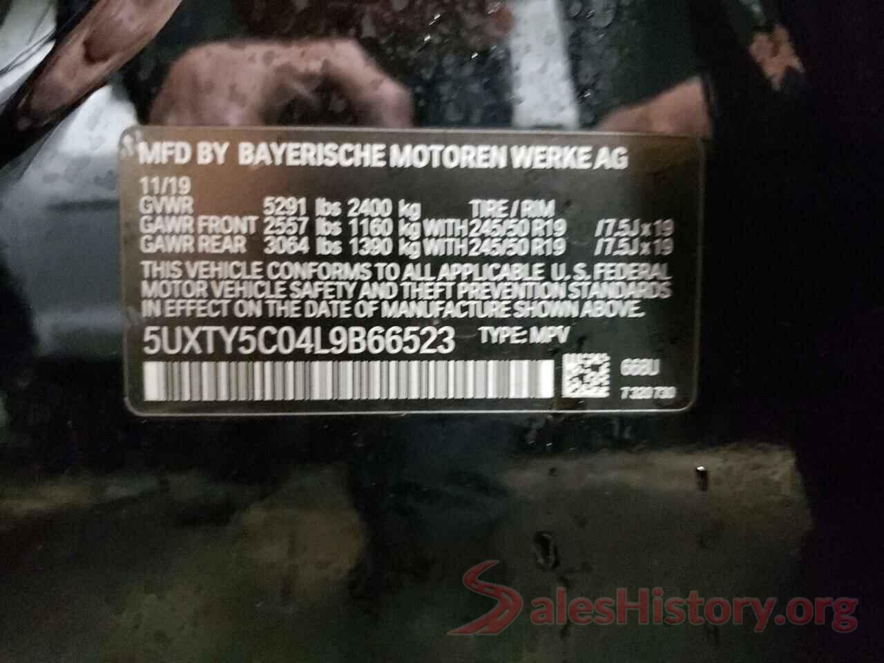 5UXTY5C04L9B66523 2020 BMW X3