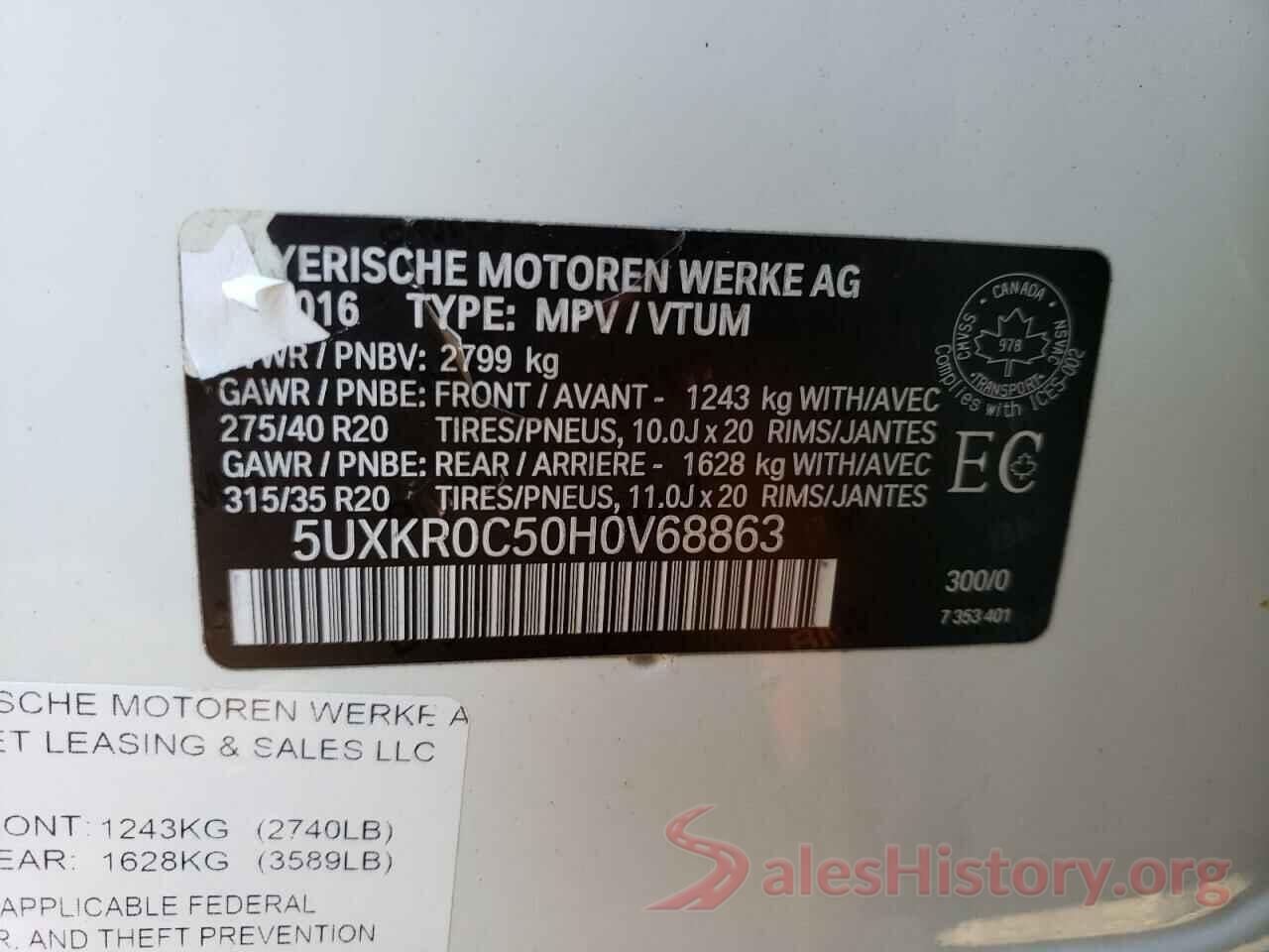 5UXKR0C50H0V68863 2017 BMW X5