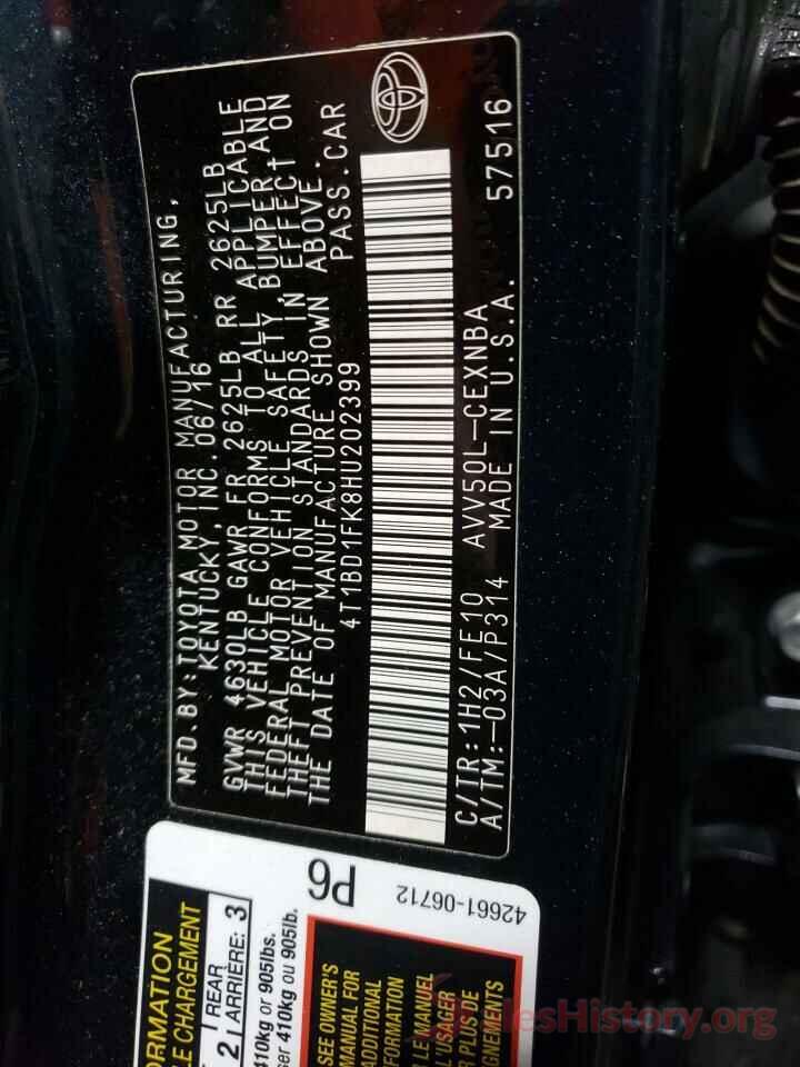 4T1BD1FK8HU202399 2017 TOYOTA CAMRY