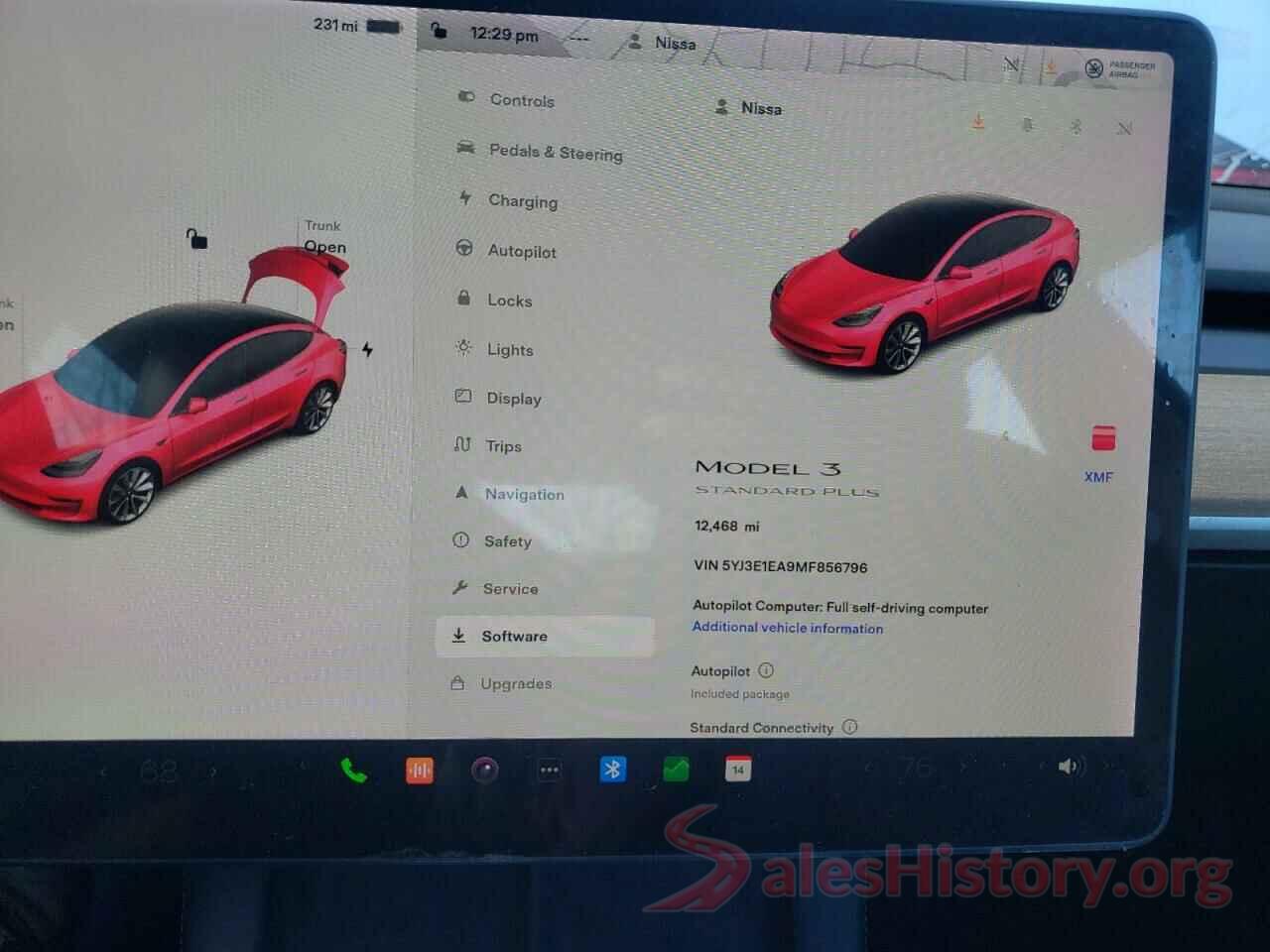 5YJ3E1EA9MF856796 2021 TESLA MODEL 3