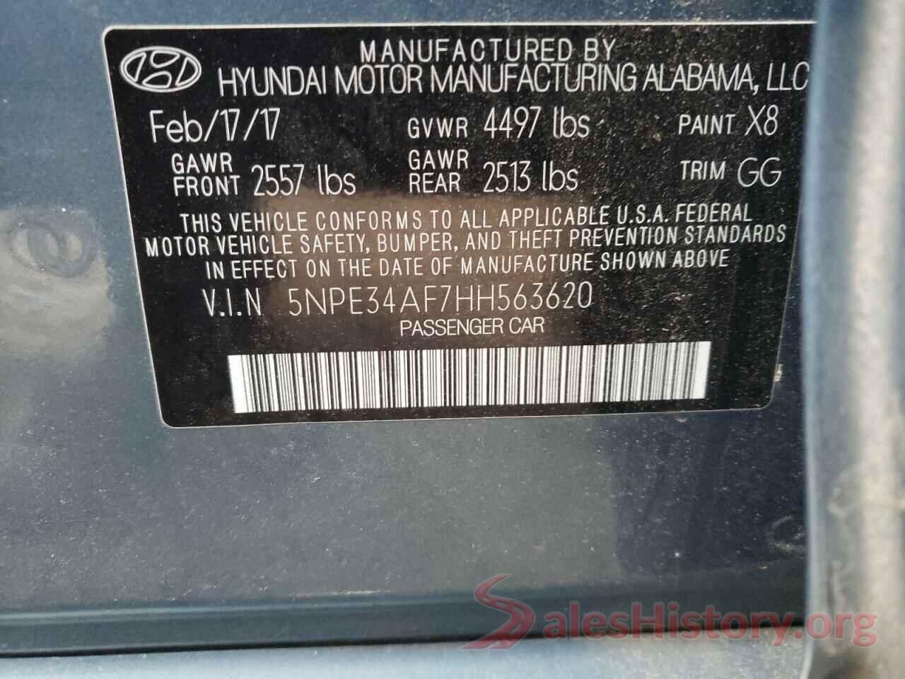 5NPE34AF7HH563620 2017 HYUNDAI SONATA