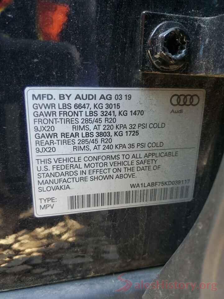 WA1LABF75KD039117 2019 AUDI Q7