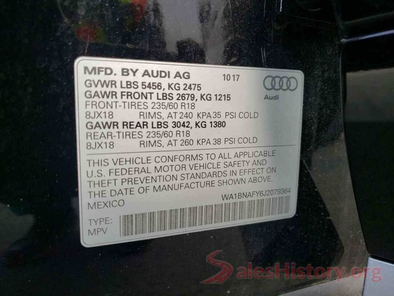 WA1BNAFY6J2079364 2018 AUDI Q5