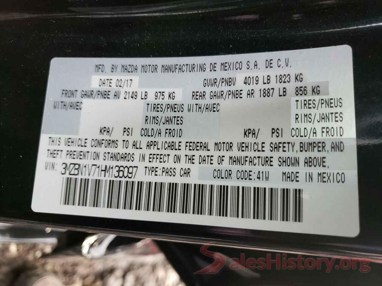 3MZBN1V71HM136097 2017 MAZDA 3