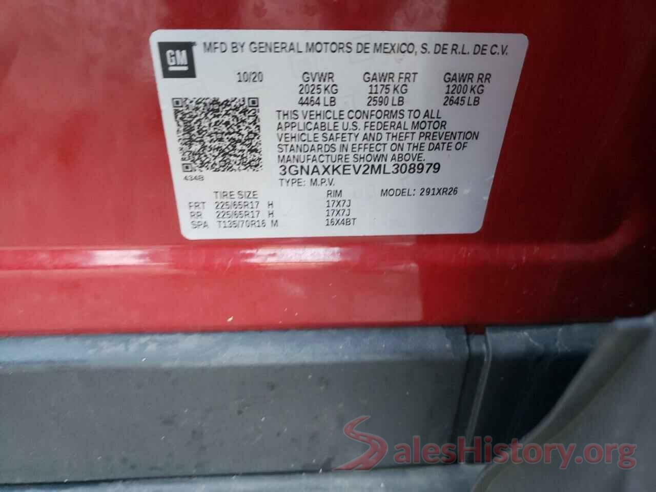 3GNAXKEV2ML308979 2021 CHEVROLET EQUINOX