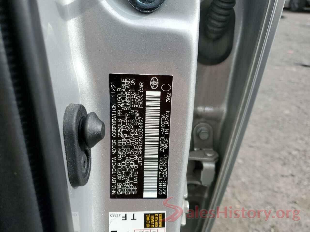 JTDL9MFU2N3034497 2022 TOYOTA PRIUS