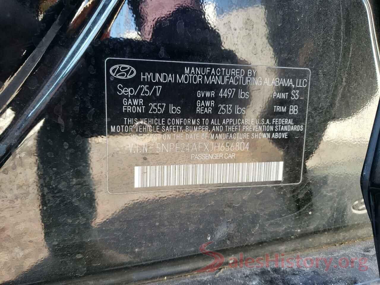 5NPE24AFXJH656804 2018 HYUNDAI SONATA