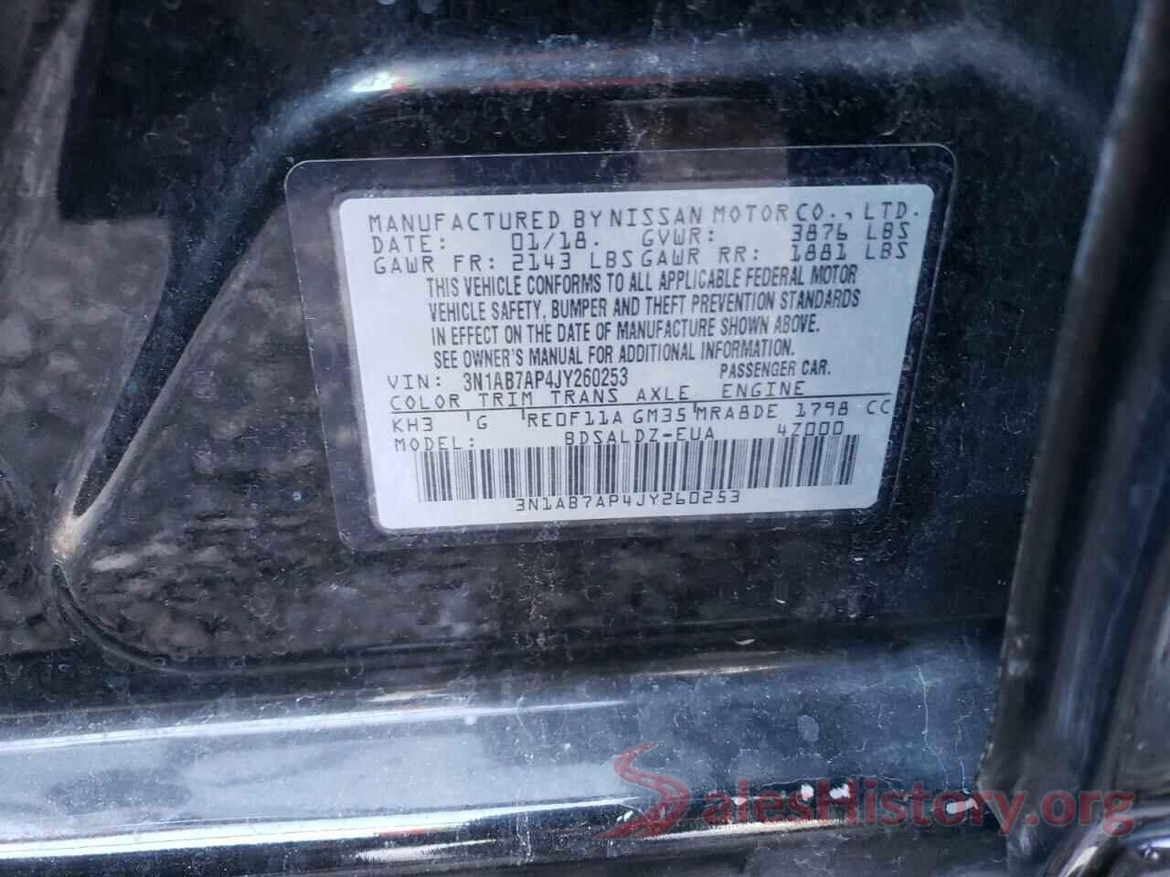 3N1AB7AP4JY260253 2018 NISSAN SENTRA