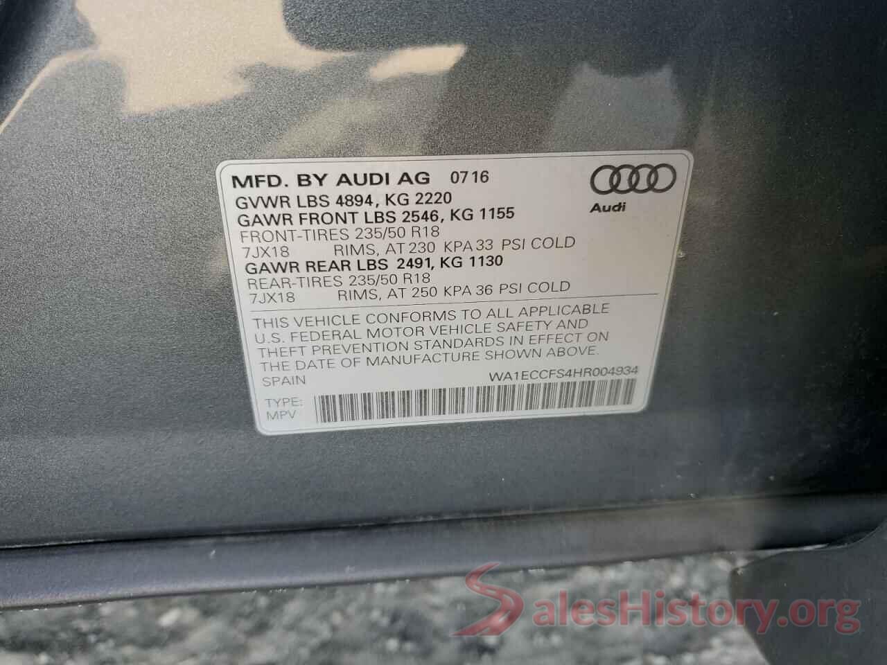 WA1ECCFS4HR004934 2017 AUDI Q3