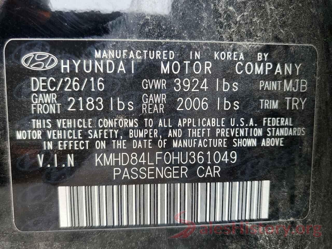 KMHD84LF0HU361049 2017 HYUNDAI ELANTRA