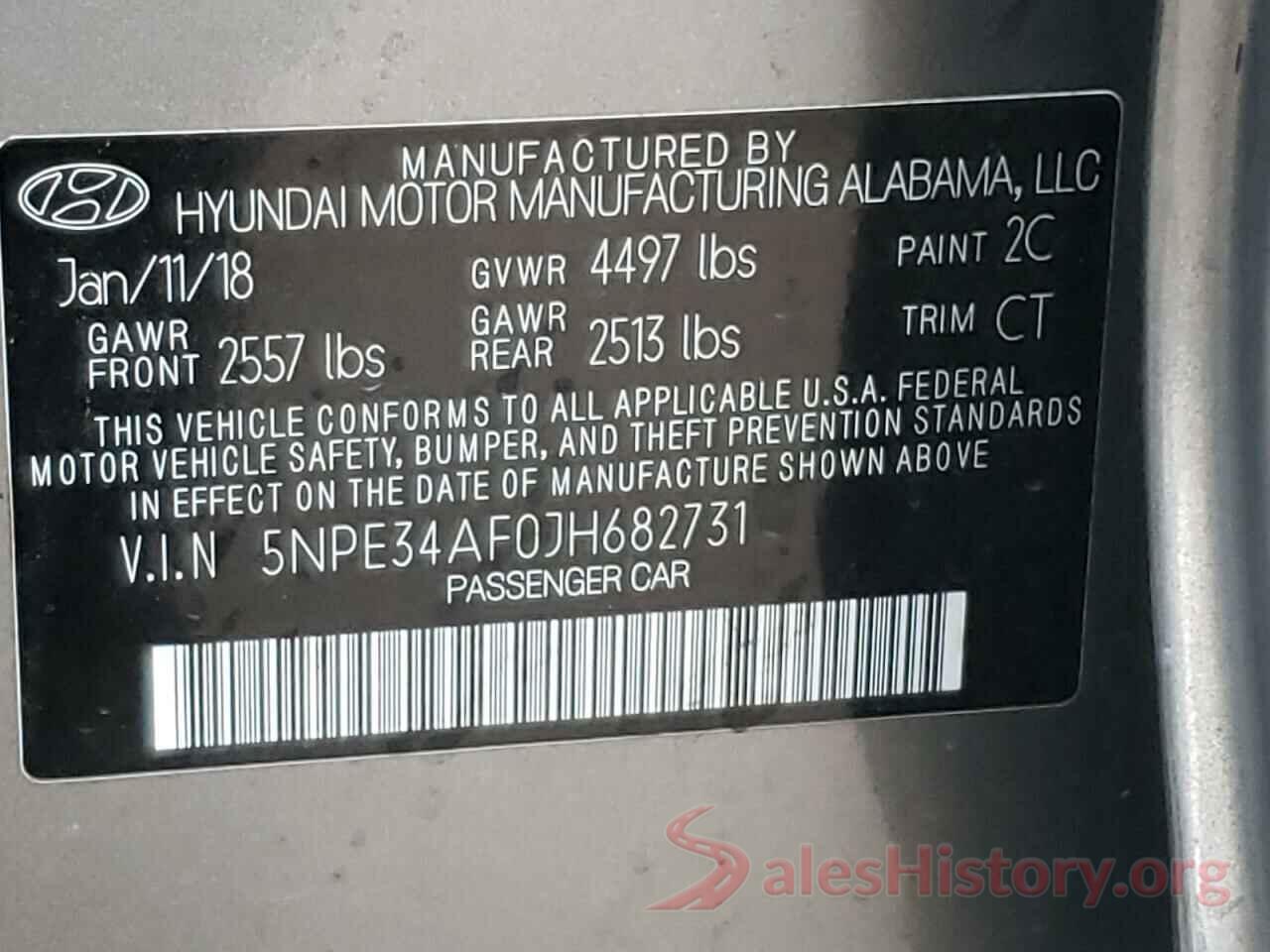 5NPE34AF0JH682731 2018 HYUNDAI SONATA