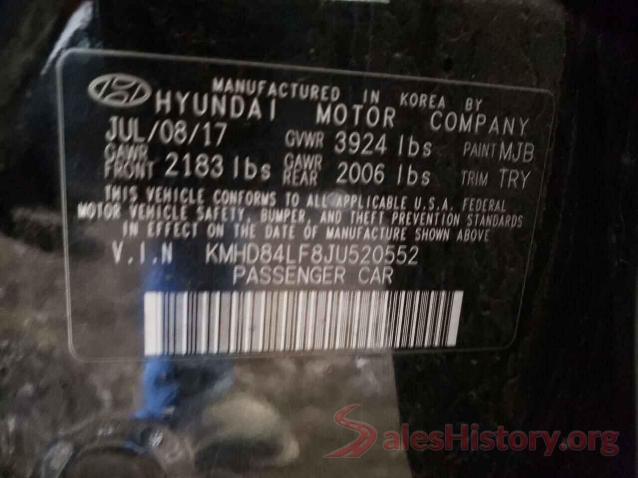 KMHD84LF8JU520552 2018 HYUNDAI ELANTRA