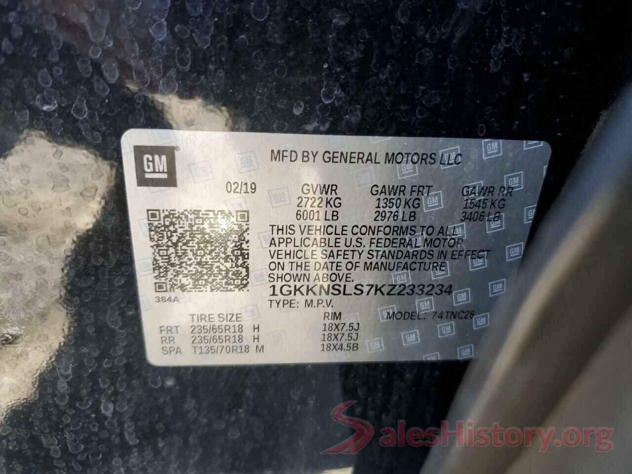 1GKKNSLS7KZ233234 2019 GMC ACADIA