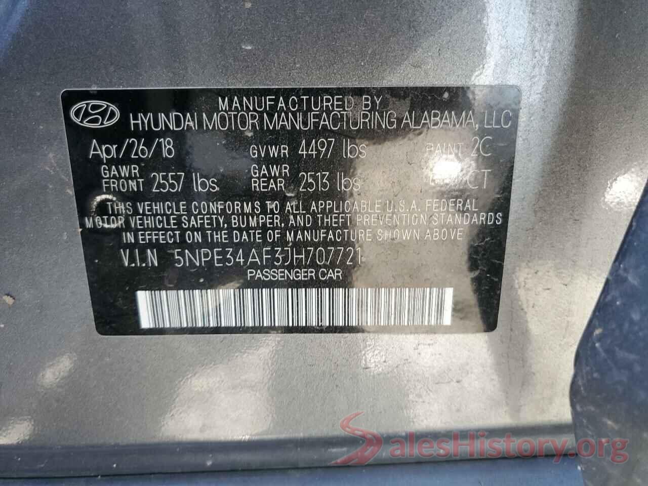 5NPE34AF3JH707721 2018 HYUNDAI SONATA