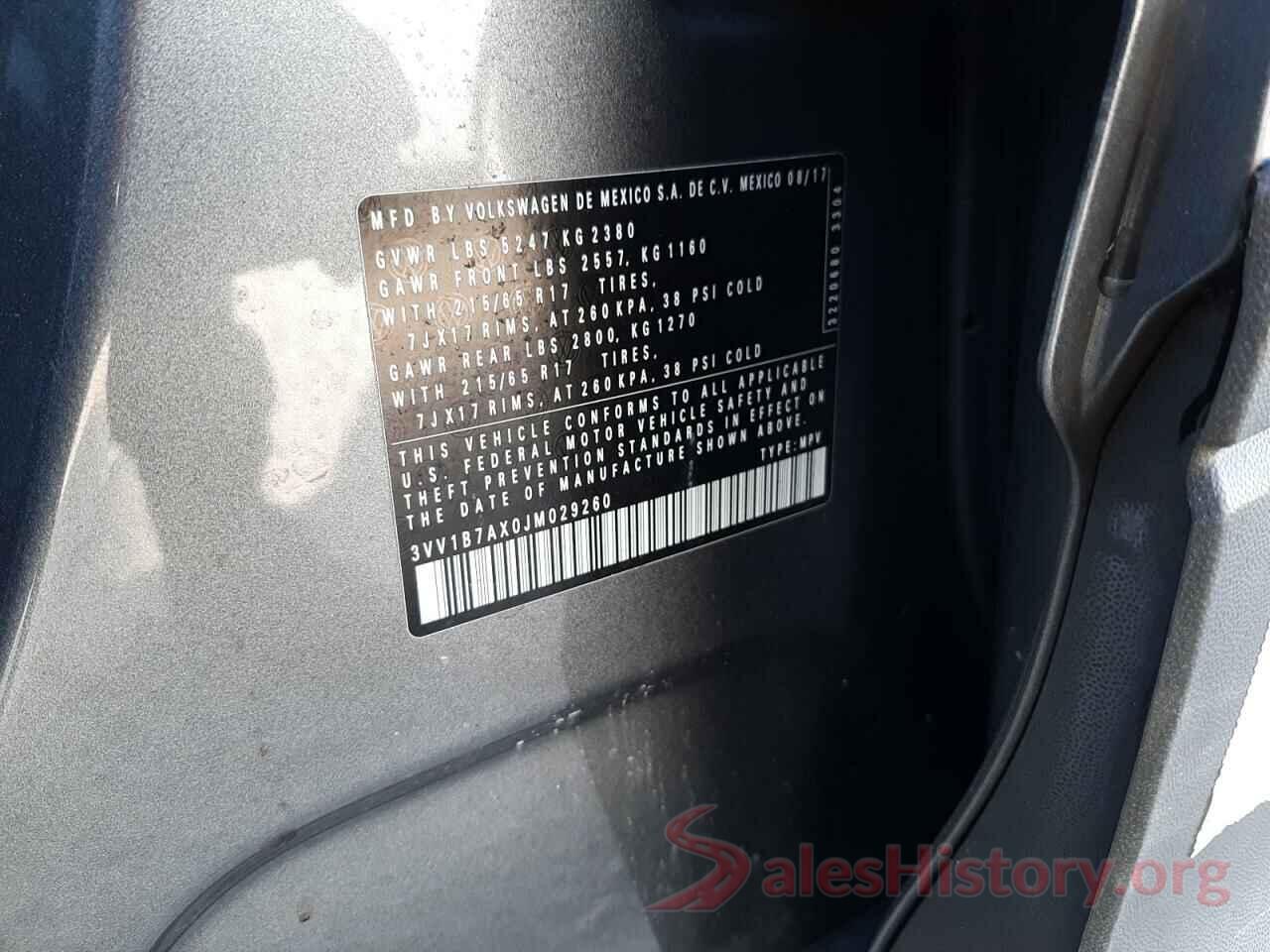 3VV1B7AX0JM029260 2018 VOLKSWAGEN TIGUAN