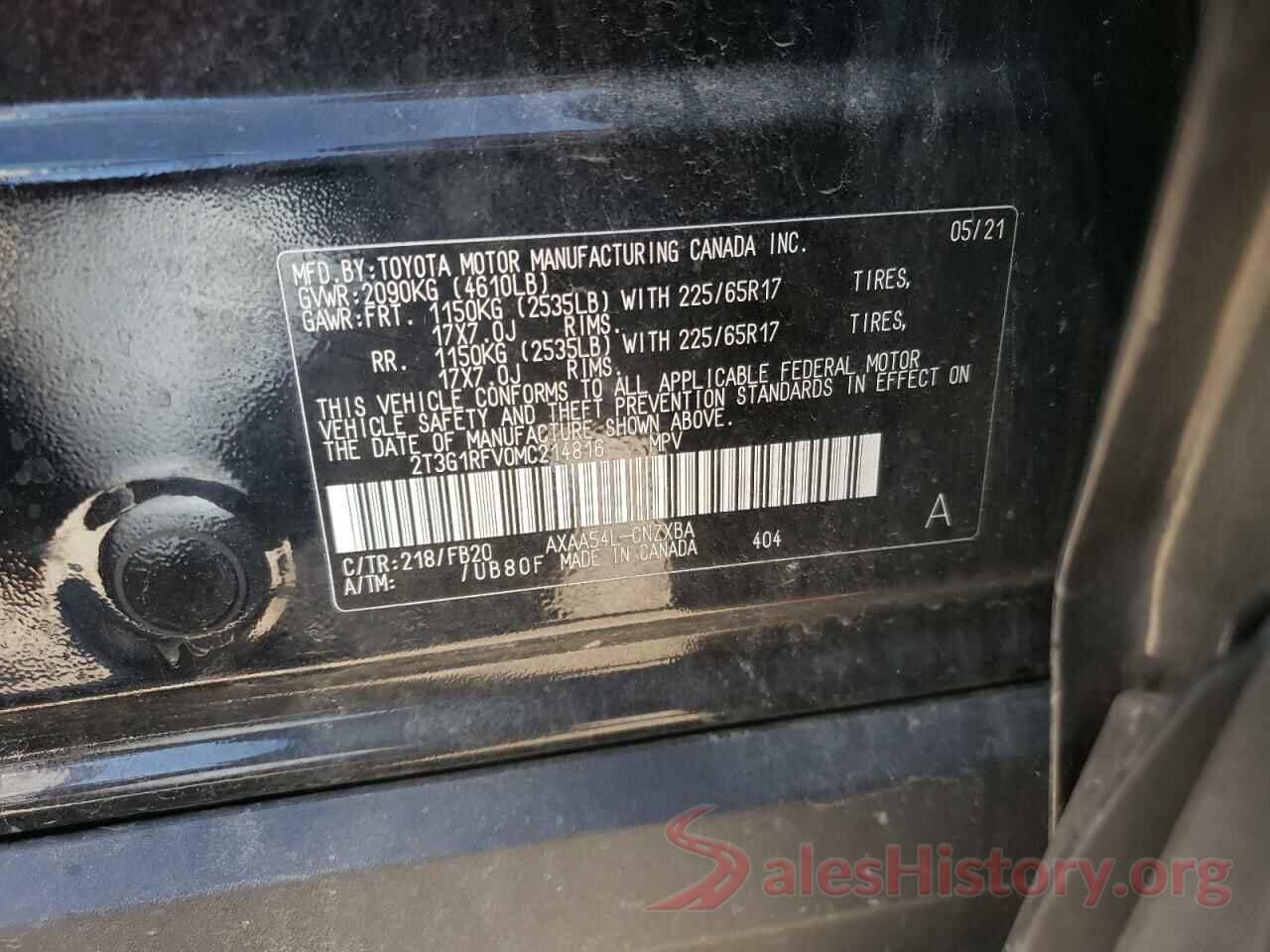 2T3G1RFV0MC214816 2021 TOYOTA RAV4