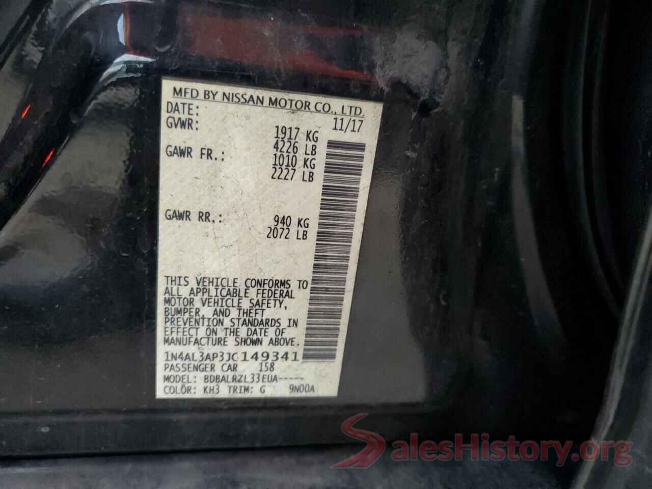 1N4AL3AP3JC149341 2018 NISSAN ALTIMA