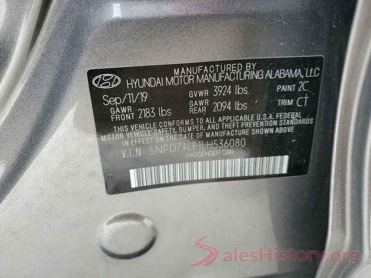 5NPD74LF1LH536080 2020 HYUNDAI ELANTRA