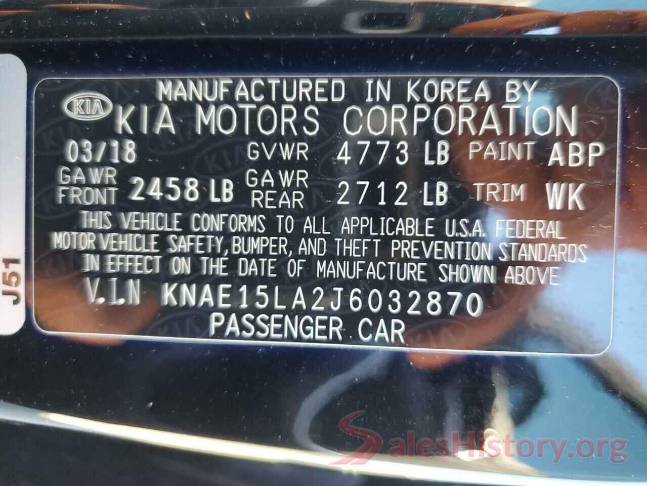 KNAE15LA2J6032870 2018 KIA STINGER