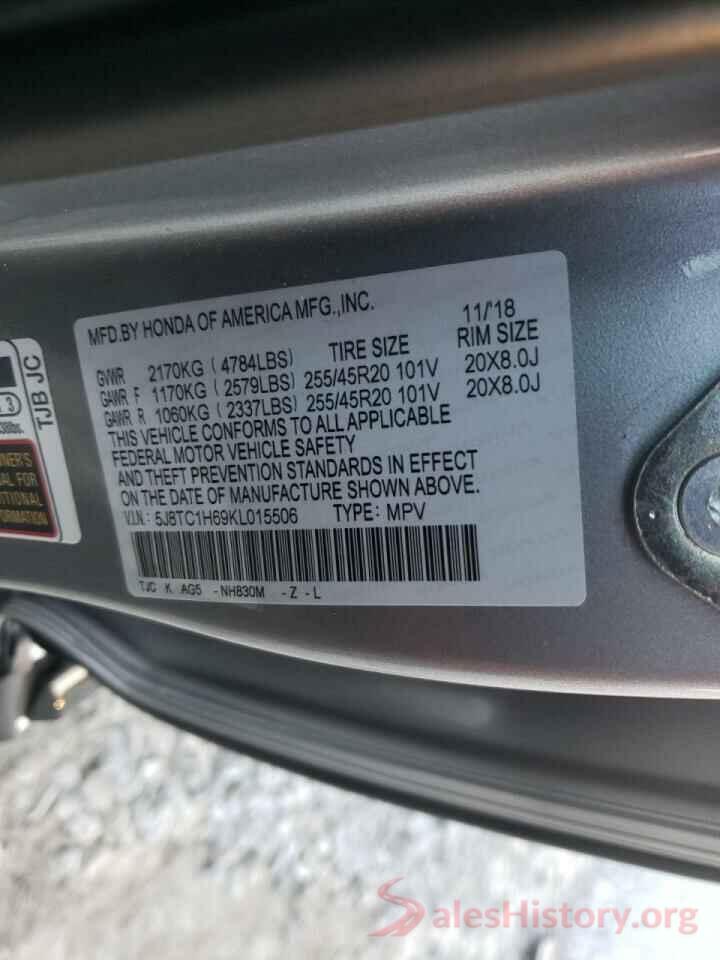 5J8TC1H69KL015506 2019 ACURA RDX