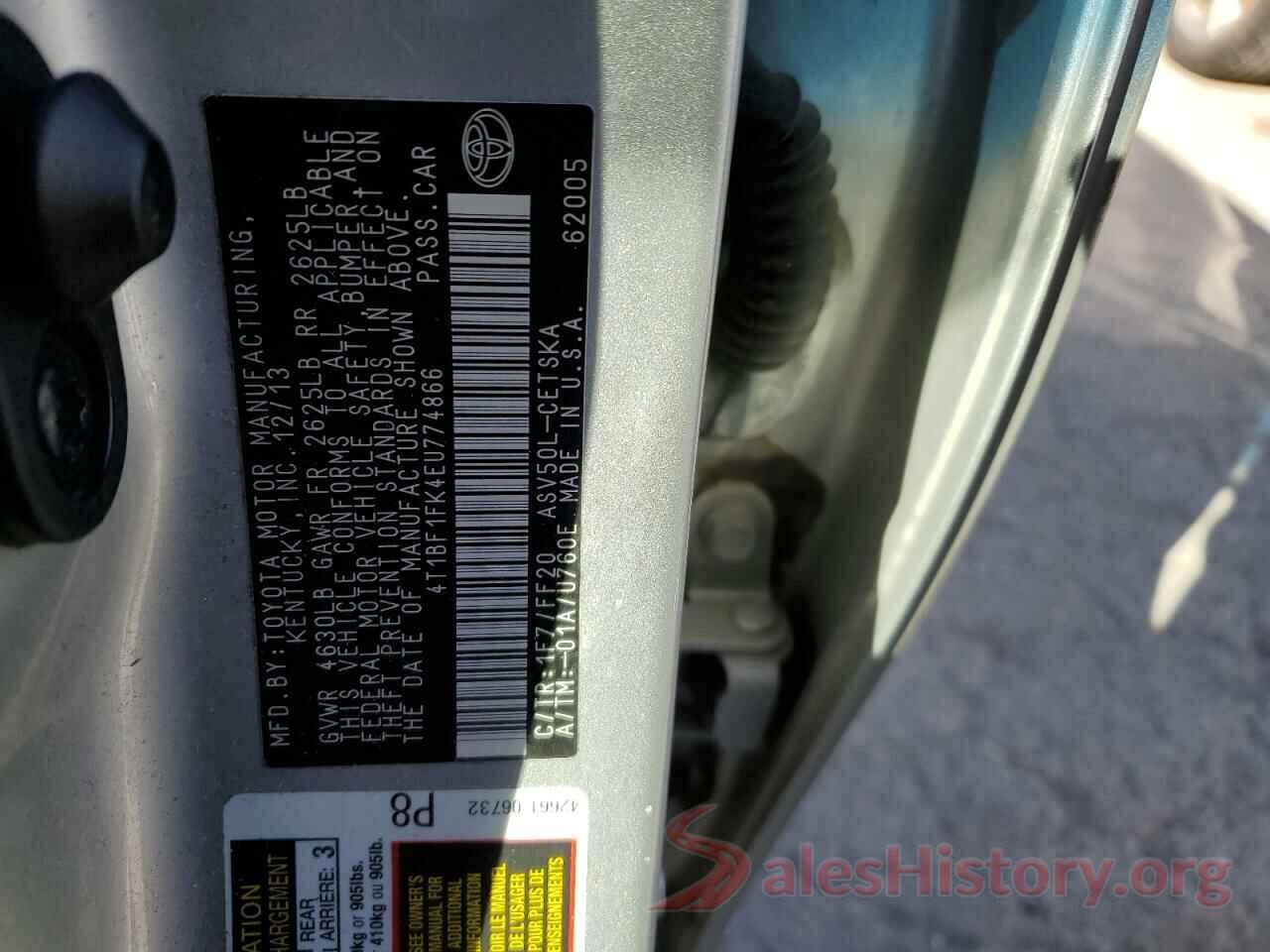 4T1BF1FK4EU774866 2014 TOYOTA CAMRY