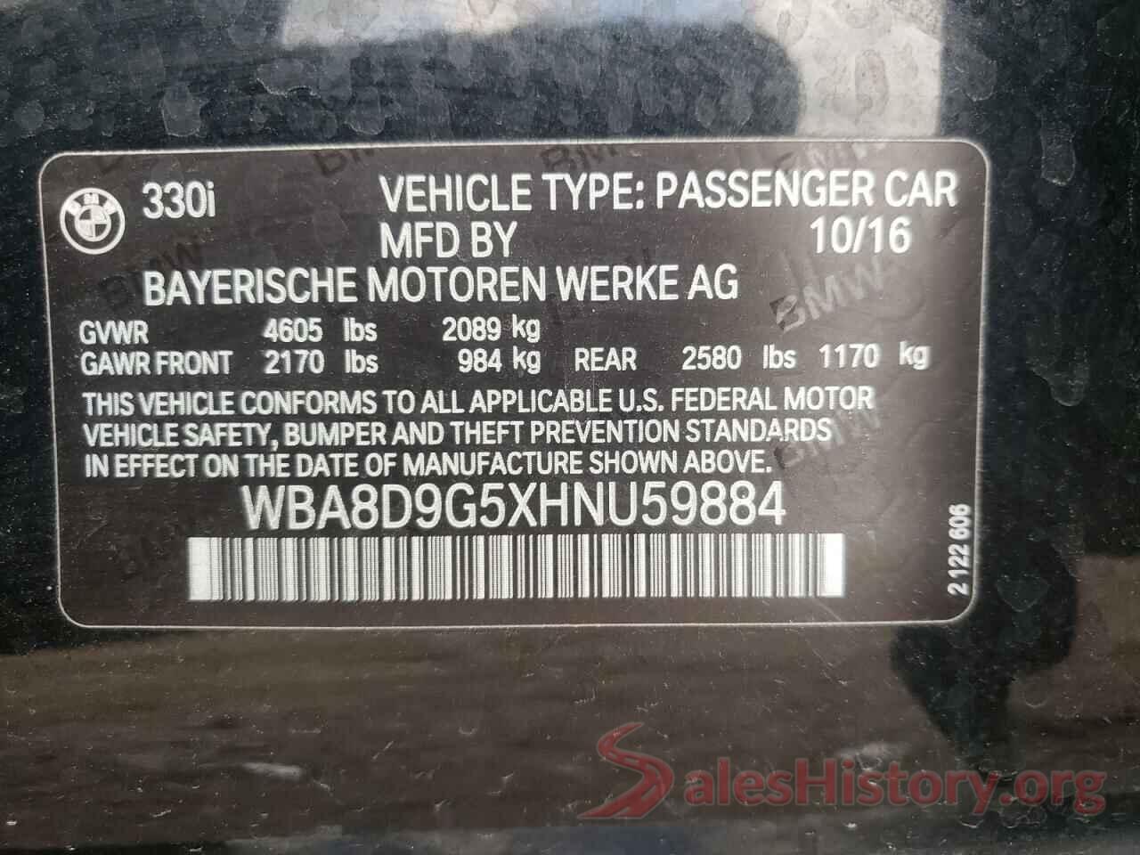 WBA8D9G5XHNU59884 2017 BMW 3 SERIES