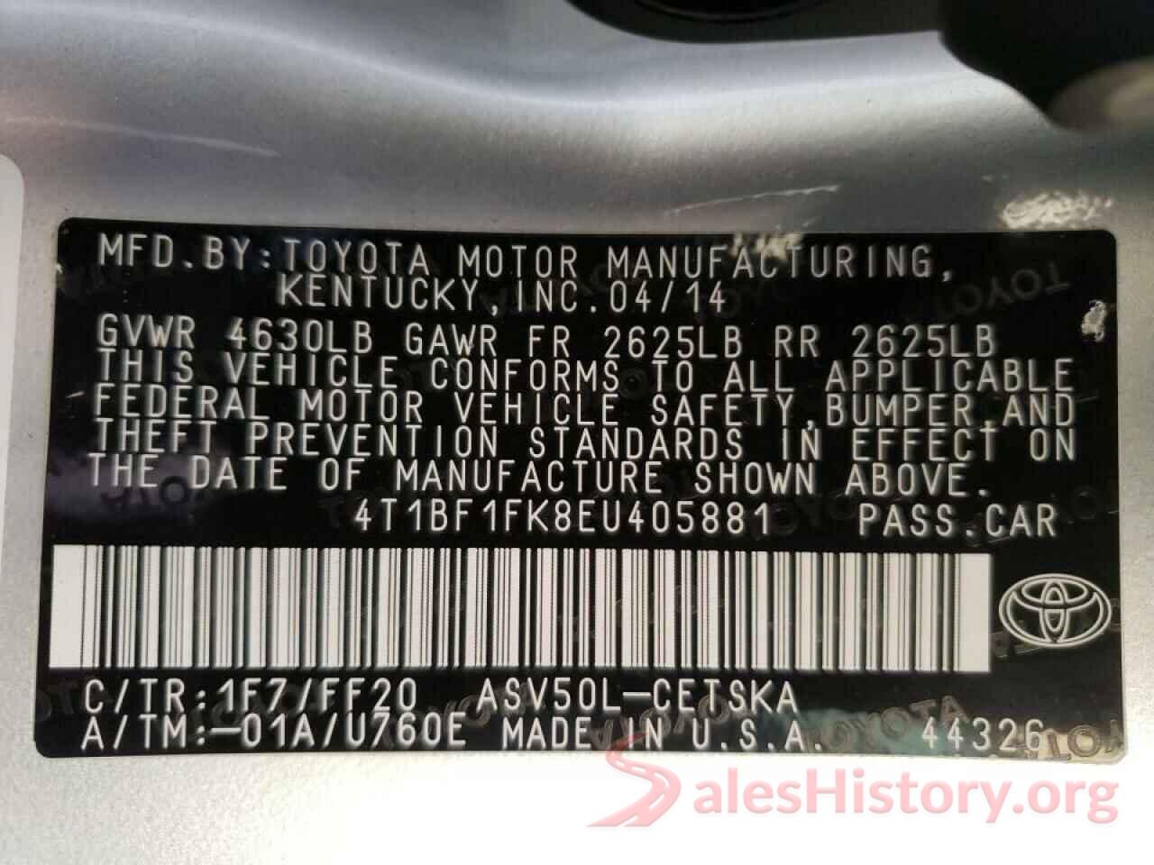 4T1BF1FK8EU405881 2014 TOYOTA CAMRY