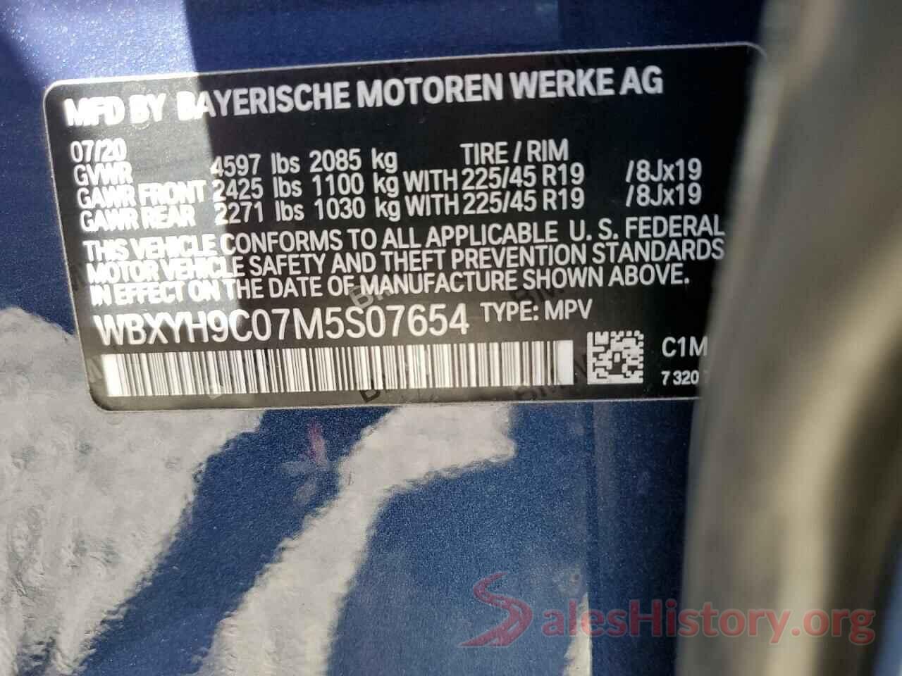 WBXYH9C07M5S07654 2021 BMW X2