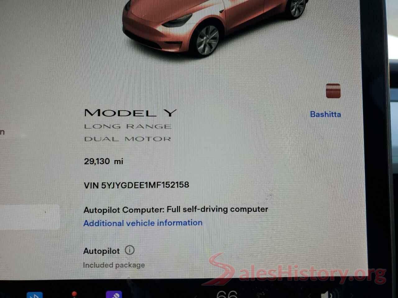 5YJYGDEE1MF152158 2021 TESLA MODEL Y