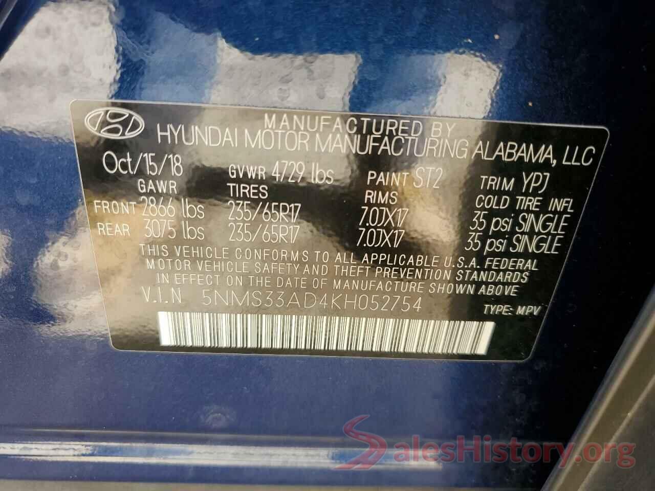 5NMS33AD4KH052754 2019 HYUNDAI SANTA FE