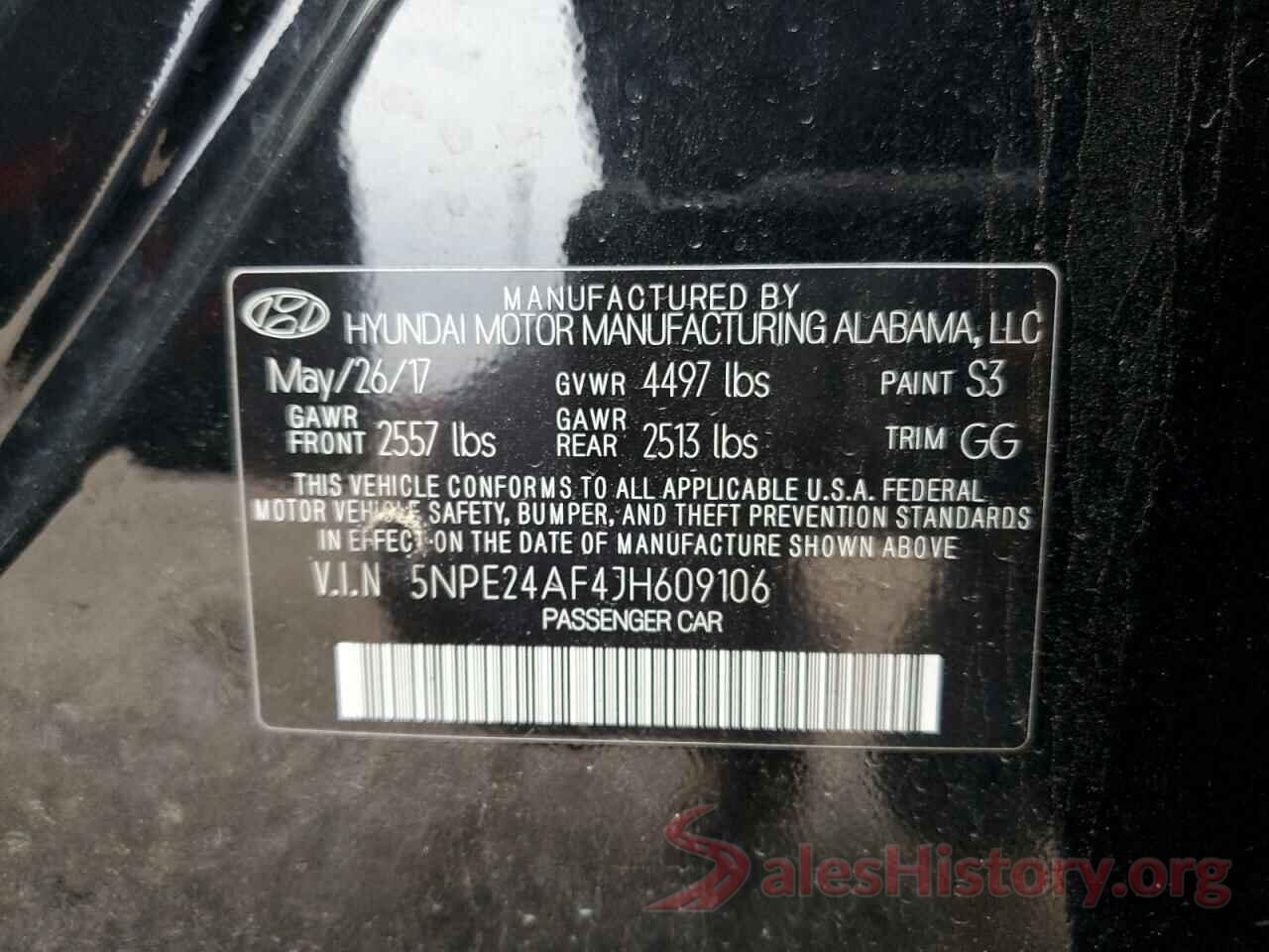 5NPE24AF4JH609106 2018 HYUNDAI SONATA