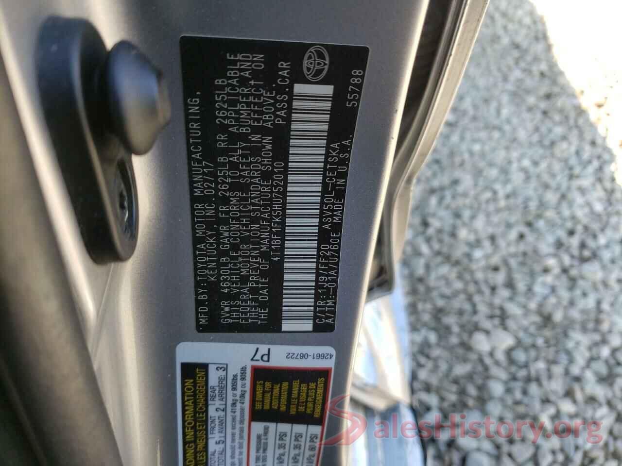 4T1BF1FK5HU752010 2017 TOYOTA CAMRY