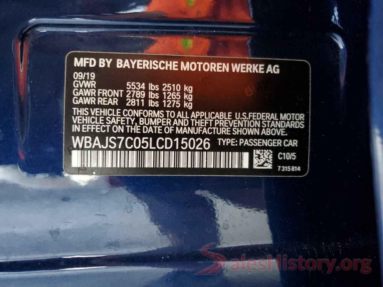 WBAJS7C05LCD15026 2020 BMW M5