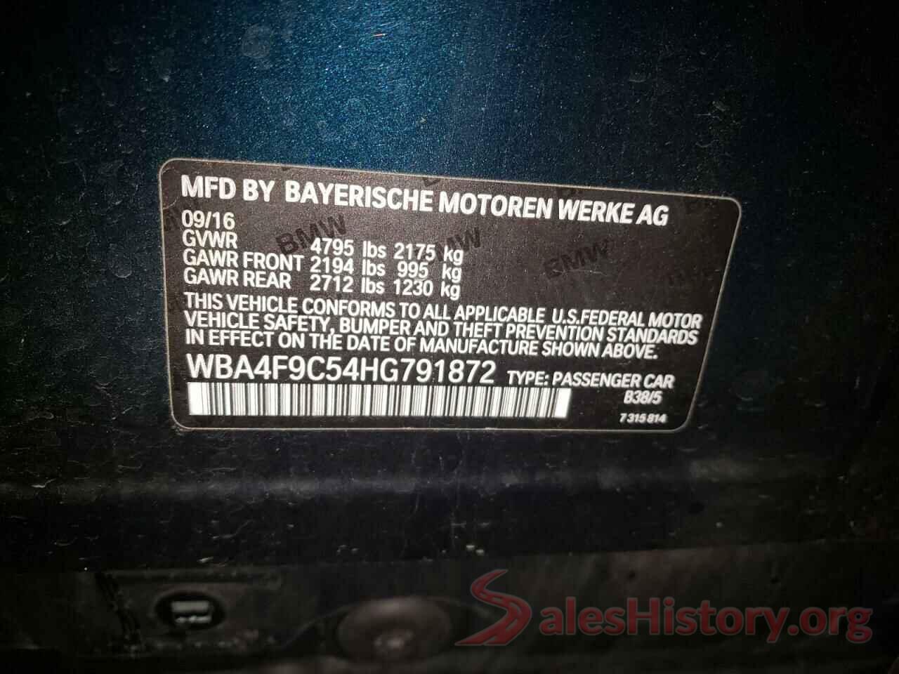 WBA4F9C54HG791872 2017 BMW 4 SERIES